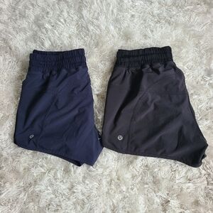 2 pairs of Lululemon Tracker shorts size 6